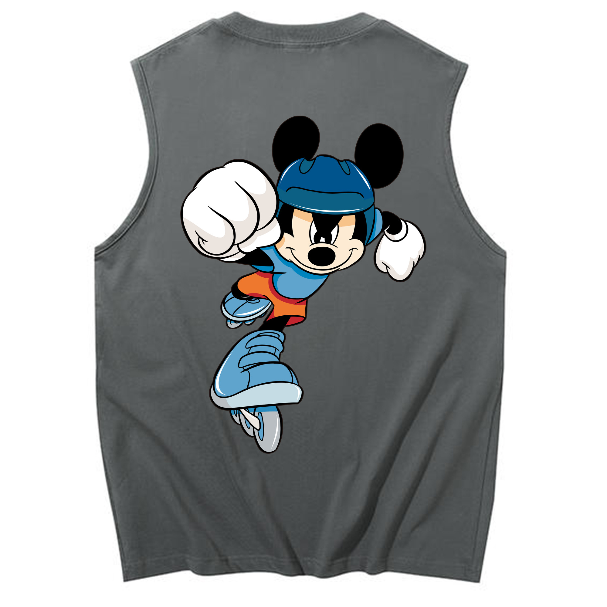 ミッキーマウス Mickey Mouse コットン100％タンクトップ（背面プリント）